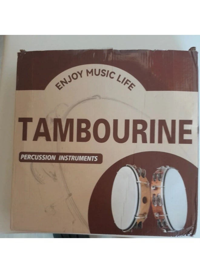 Green Tiger Double Row Headed Tambourine - Professional Wood Percussion Instrument