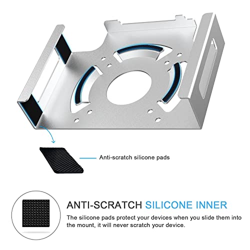 IFCASE Monitor Vesa, Under Desk, Wall Mount for Mac mini 2018-2023 M1 M2, Heat Dissipation, Anti-Scratch Design (Silver) - Image 5