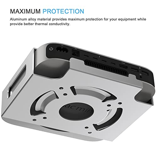 IFCASE Monitor Vesa, Under Desk, Wall Mount for Mac mini 2018-2023 M1 M2, Heat Dissipation, Anti-Scratch Design (Silver) - Image 3