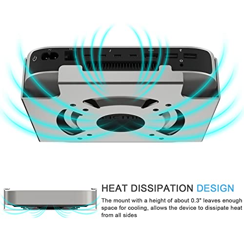 IFCASE Monitor Vesa, Under Desk, Wall Mount for Mac mini 2018-2023 M1 M2, Heat Dissipation, Anti-Scratch Design (Silver) - Image 2