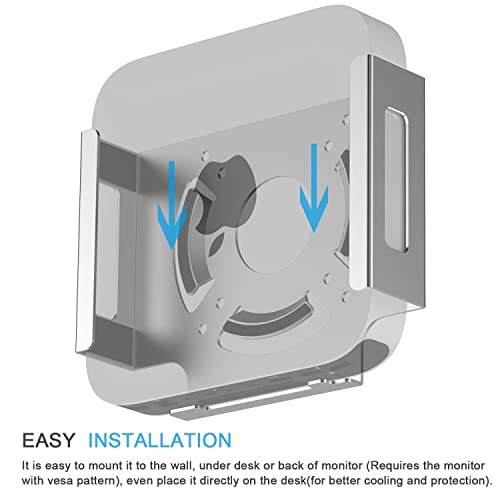 IFCASE Monitor Vesa, Under Desk, Wall Mount for Mac mini 2018-2023 M1 M2, Heat Dissipation, Anti-Scratch Design (Silver) - Image 4