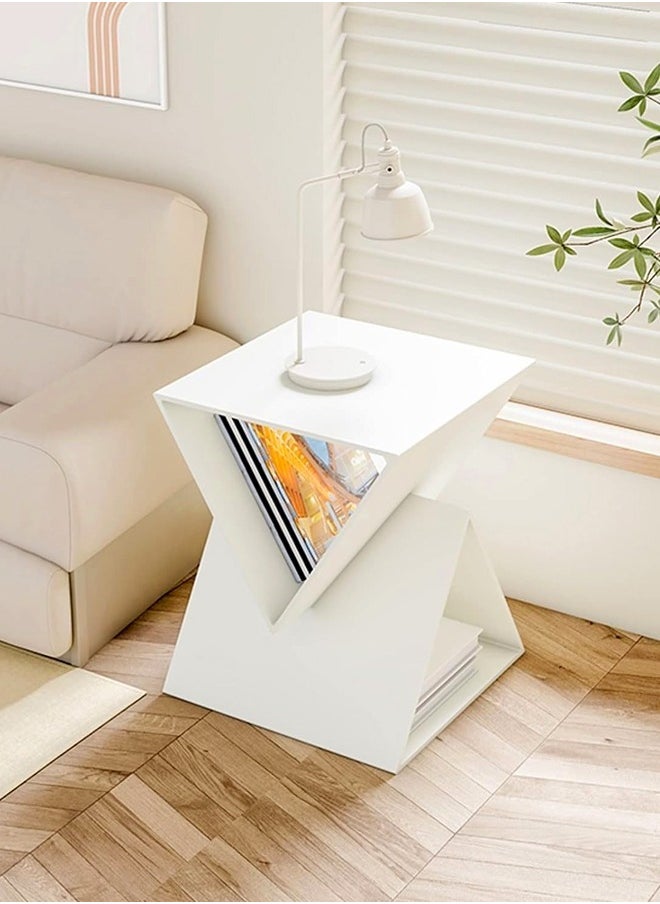 استخدام متعدد الأغراض الشكل الثلاثي تصميم طاولة جانبية حديد طاولة قهوة فاخرة مركز عرض طاولة حامل لغرفة المعيشة غرفة نوم 40x40x50 سم (مجمعة بالكامل)