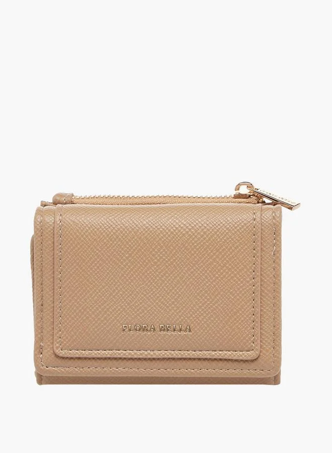 فلورا بيلا من شو إكسبرس محفظة ثلاثية الطي بنقوش وزر إغلاق