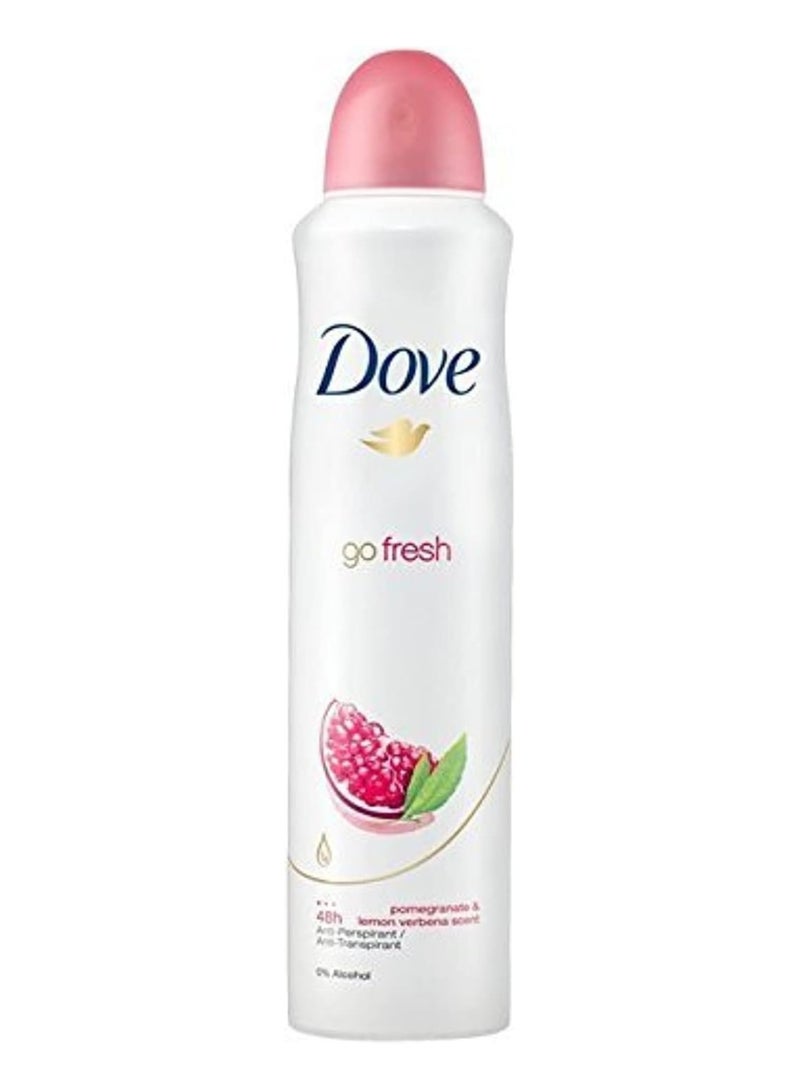 Dove Go Fresh Antiperspirant Deodorant, 250 ml, Pomegranate and Lemon, Pack of 6