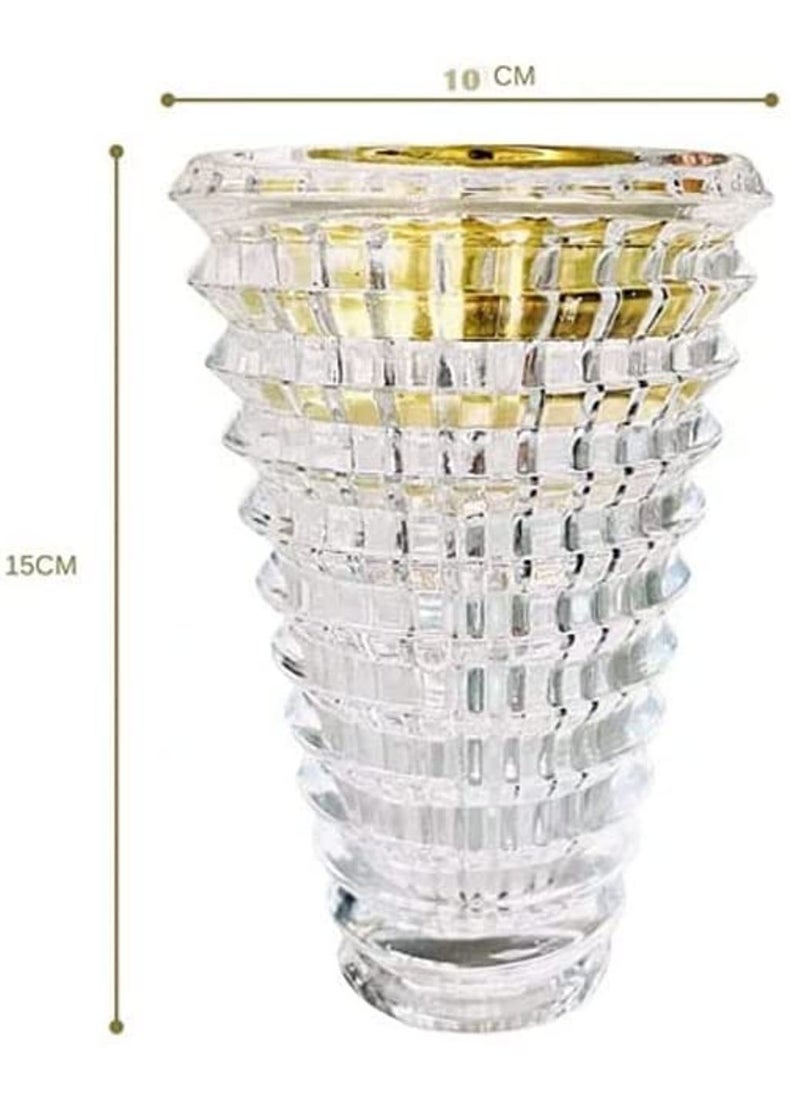 SAQOWARE - Luxury Crystal Arabic Incense Bakhoor Burner(Clear) Madkhan / Mabkhara / Flower Base-Metal with Glass Holder - Image 1