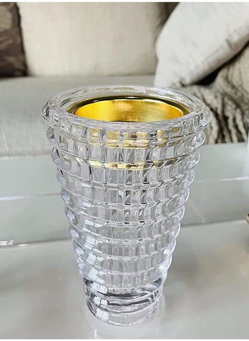 SAQOWARE - Luxury Crystal Arabic Incense Bakhoor Burner(Clear) Madkhan / Mabkhara / Flower Base-Metal with Glass Holder - Image 1
