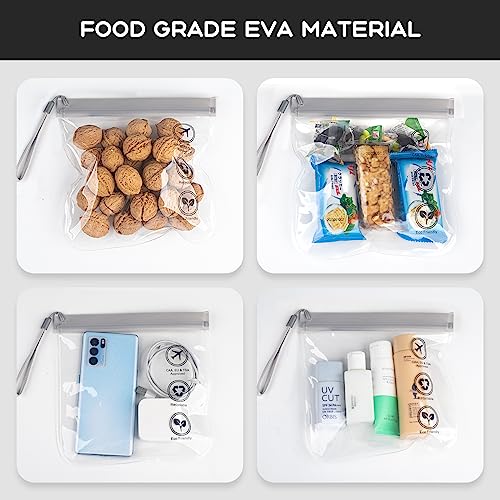 SUTOUG 2PCS TSA Approved Transparent Toiletry Bag, 20 x 20 cm, Leak-Proof Airport Approved Liquid Bag, EVA Waterproof Cosmetic Bag, Portable Travel Wash Bag-Grey - Image 3