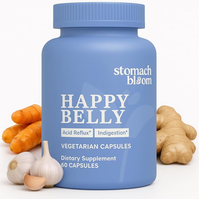 Stomach Bloom Happy Belly Safe Antacid Alternative for Occasional Acid Reflux with 9Herb Blend LongTerm Heartburn Relief Indigestion Relief Capsules 60 Count - Image 5