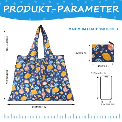 DXMWWTP 4 Pack Foldable Reusable Shopping Bags,Tote Bags,Travel Grocery Bags with Hook in Pocket for Daily Shopping Supplies load - Image 4