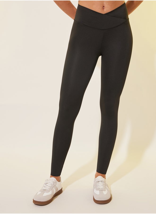 Take Two Solid Criss-Cross Waist Leggings  - Image 3