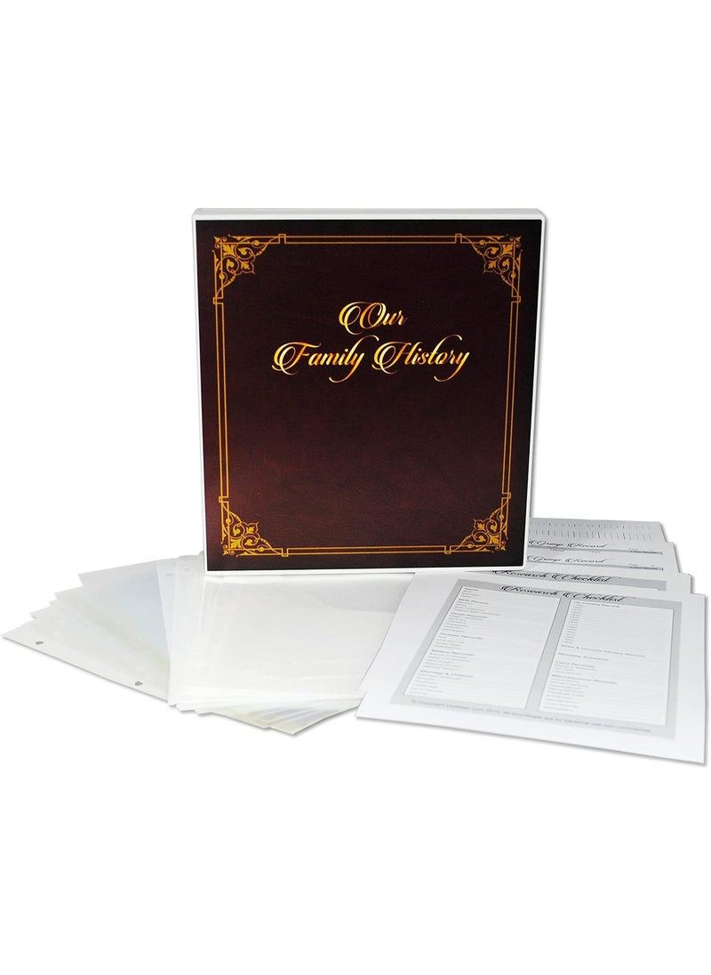 UniKeep UniKeep Family History Records Organizer Case with Binder Rings Poly Ring Dark 15 Inch Spine  - Image 1