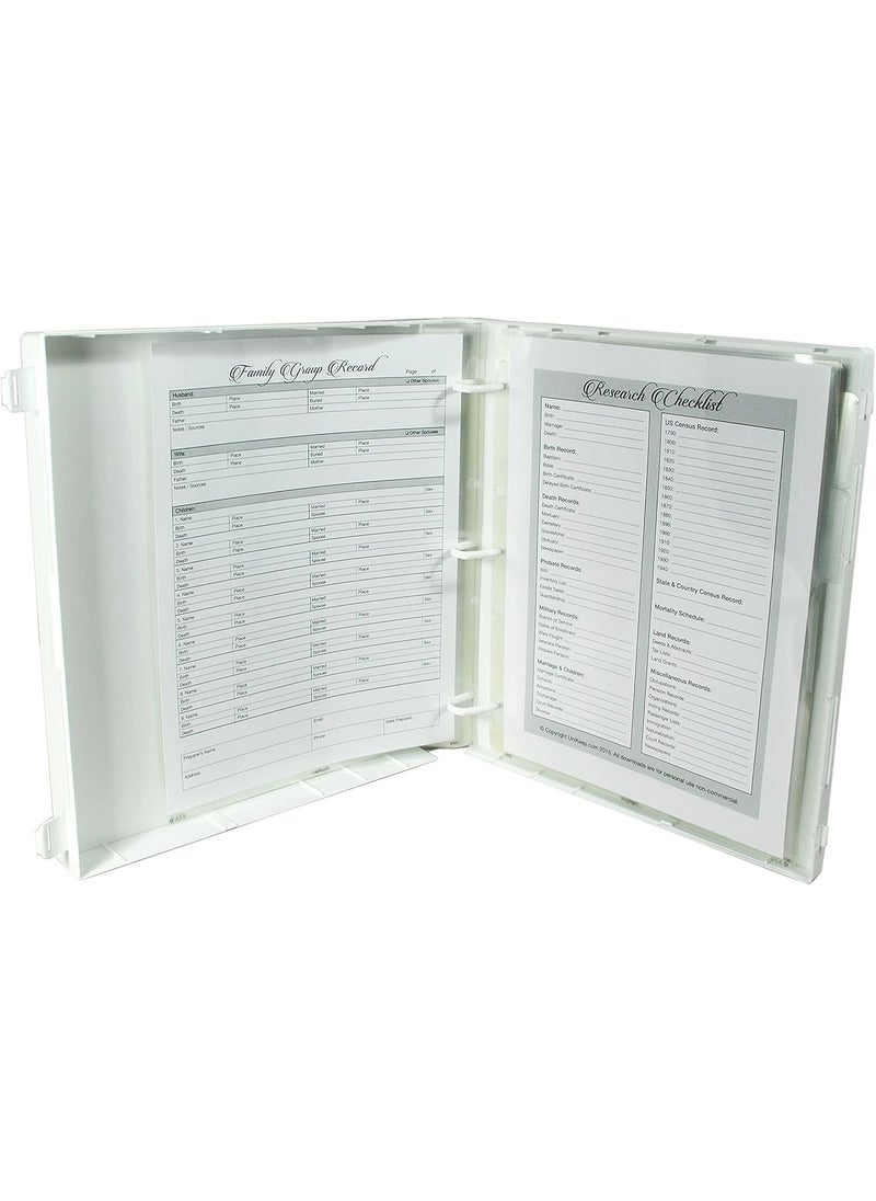 UniKeep UniKeep Family History Records Organizer Case with Binder Rings Poly Ring Dark 15 Inch Spine  - Image 5