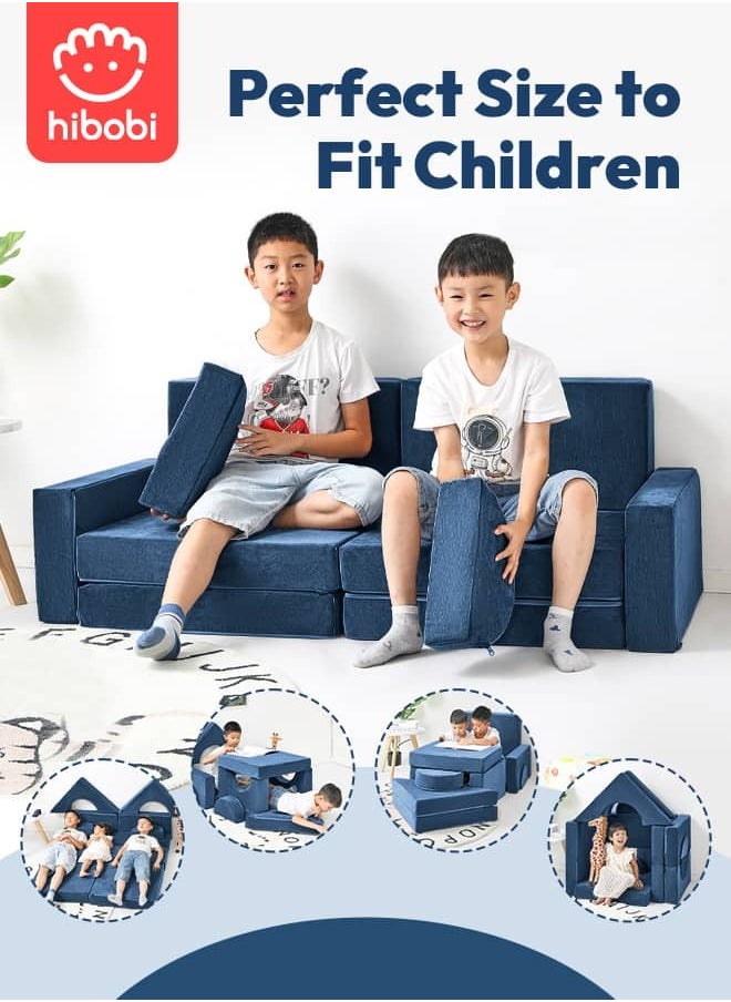 hibobi Kids' Building Block Magic Sofa - Compact Modular Couch with 14 Pieces for Creative Play and Fun, Soft and Safe, Versatile for Play and Relaxation  - Image 1