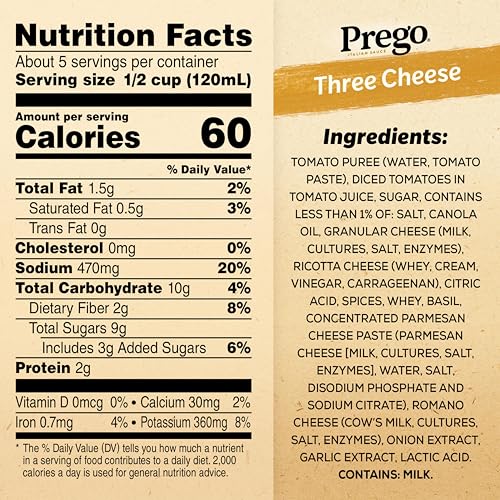 Prego Three Cheese Pasta Sauce, 24 Oz Jar - Image 2