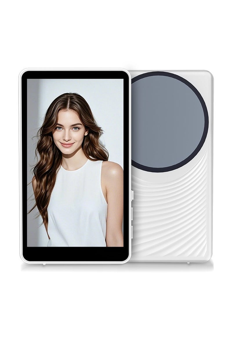 Wireless Magnetic Phone Screen Mirroring Outdoor Bluetooth Selfie Display, Real-Time Rear Camera Monitor, WiFi Projection, One-Click Rotation, Brightness Adjustment, Lightweight Portable Mobile Same Screen Device(White) - Image 1