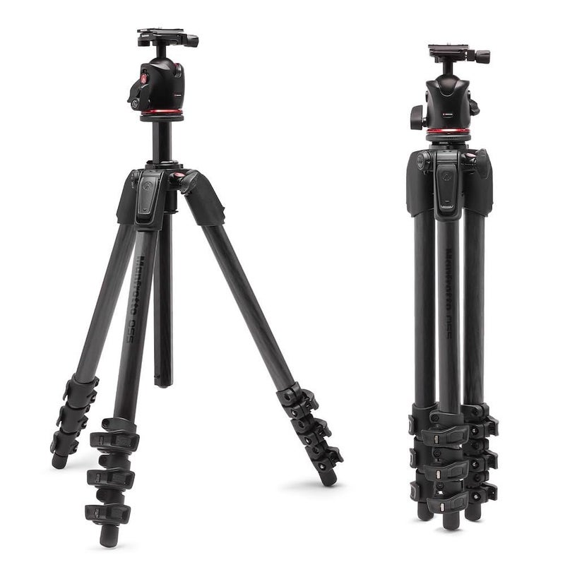 Manfrotto 055XPRO AS 4Section Carbon Fiber Camera Tripod PhotoKit with XPRO Ball Head 90 Degree Column 15kg Load ArcaSwiss Plate for DSLRMirrorless Tripod for Camera Photo Shooting Support - Image 2