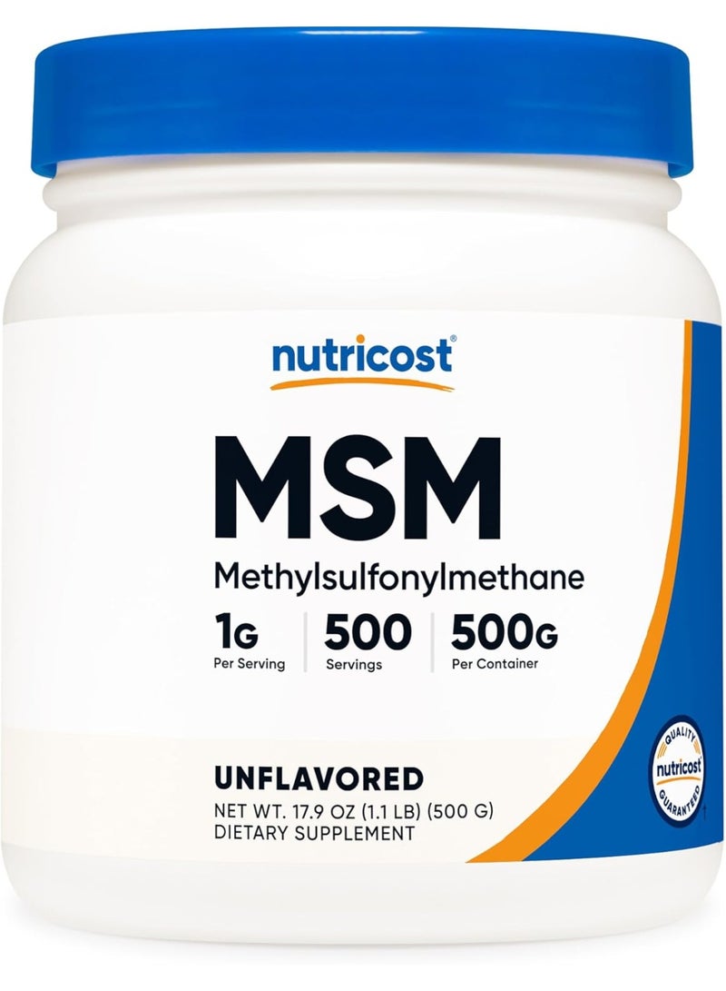Nutricost Pure MSM Powder Unflavoured 17.9 oz over 1 year supply - Image 1