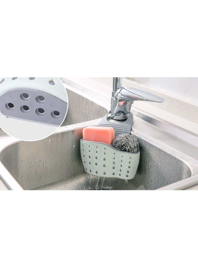 رف حوض المطبخ، رف حوض المطبخ، سلة تخزين الحوض، حامل رف تصريف إسفنجة الصابون - Image 3