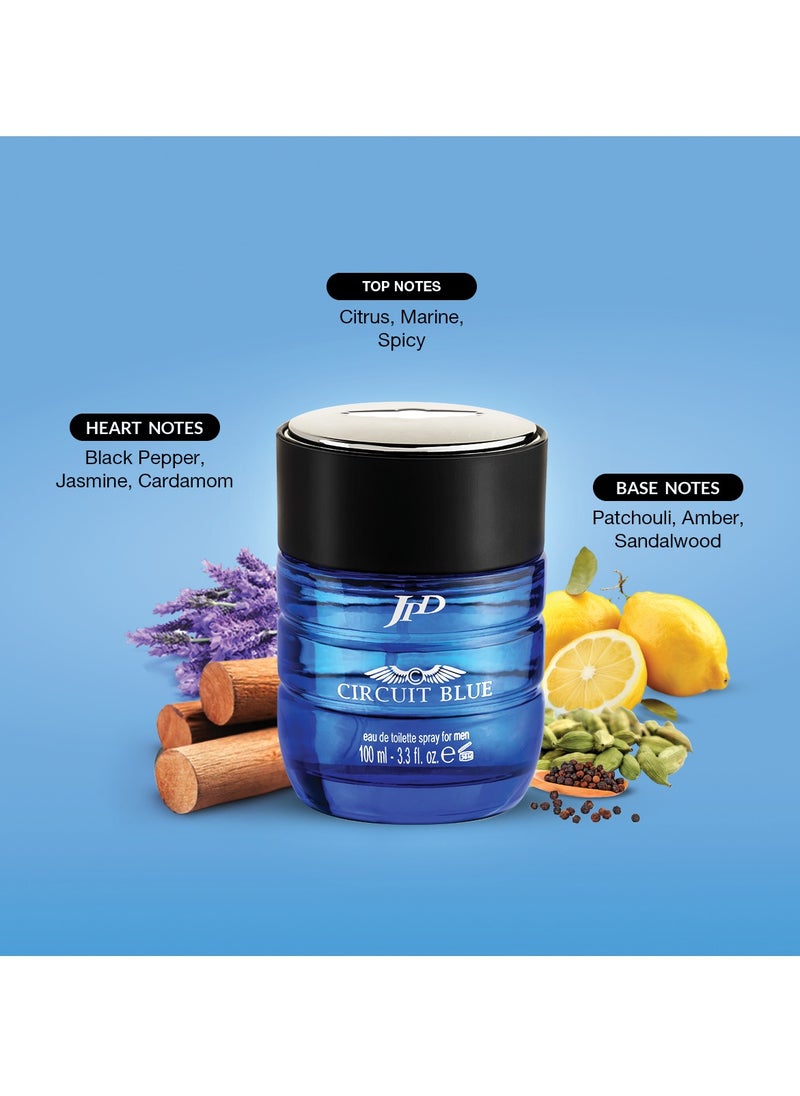 Jean Paul Dupont Circuit Blue Eau de Toilette For Men 100ml  - Image 3