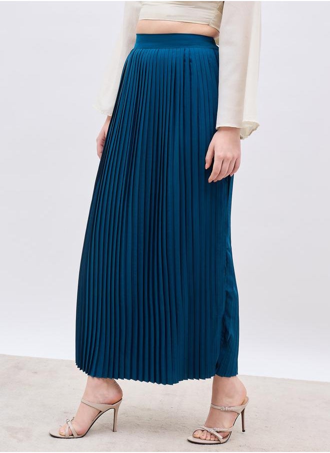 Styli Styli Pleated Flared Maxi Skirt  - Image 3