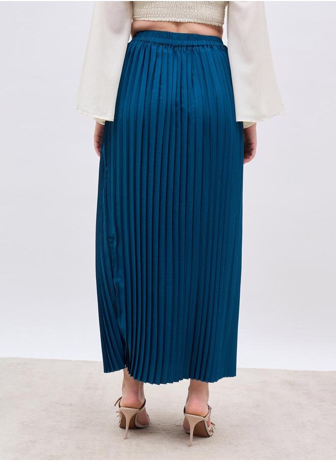Styli Styli Pleated Flared Maxi Skirt  - Image 5