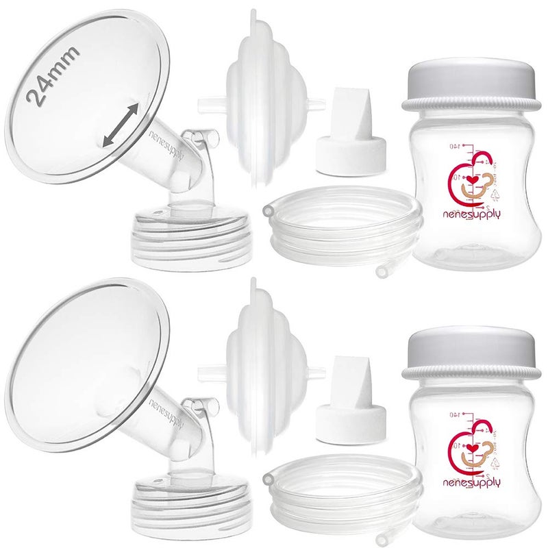 قطع غيار نينسوبلاي متوافقة مع مضخة الثدي سبكترا S2 S1 9 بلس لاستبدال قطع مضخة سبكترا ملحقات S2 فوهة 24 مم صمام بطة أنابيب زجاجات الضخ واقي من التدفق العكسي