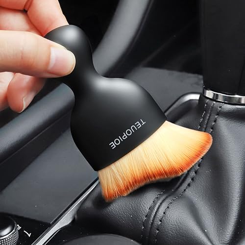 TEUOPIOE Car Interior Cleaning Brush, Car Duster Interior,Car Detailing Brush Dusting Brush,Car Interior Cleaning Tool, Auto Soft Hair Car Brush,Auto Interior Dust Brush for Air Vents(Brown) - Image 5