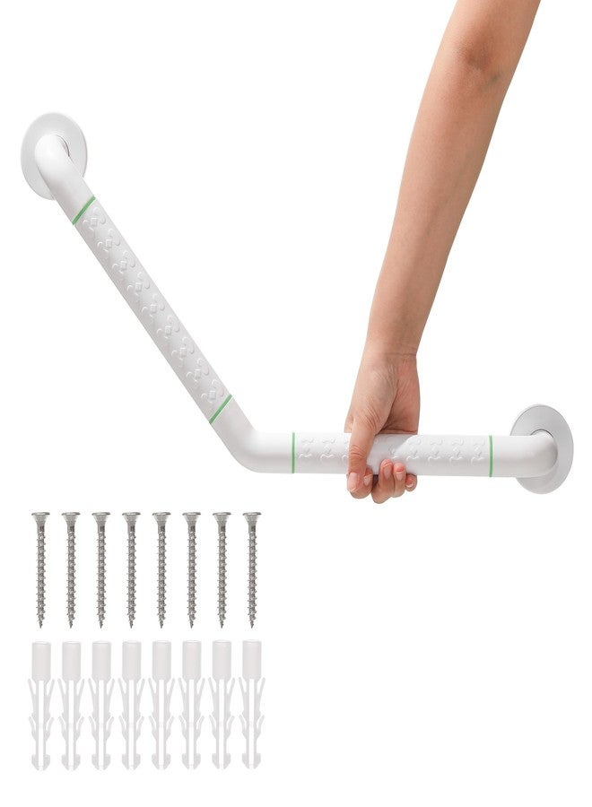 JFMkaer 135° Bath Grab Rails with Anti-Slip Grip and Safety Luminous Circles, Stainless Steel Bath Handle,Shower Wall Grip Handle Towel Rail. - Image 1