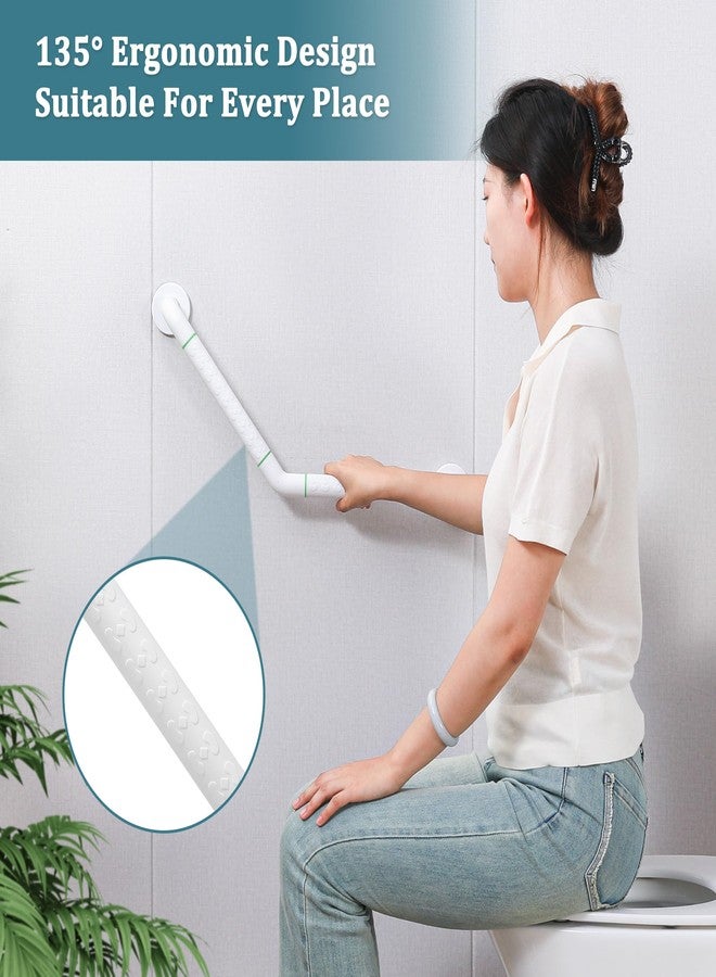 JFMkaer 135° Bath Grab Rails with Anti-Slip Grip and Safety Luminous Circles, Stainless Steel Bath Handle,Shower Wall Grip Handle Towel Rail. - Image 4