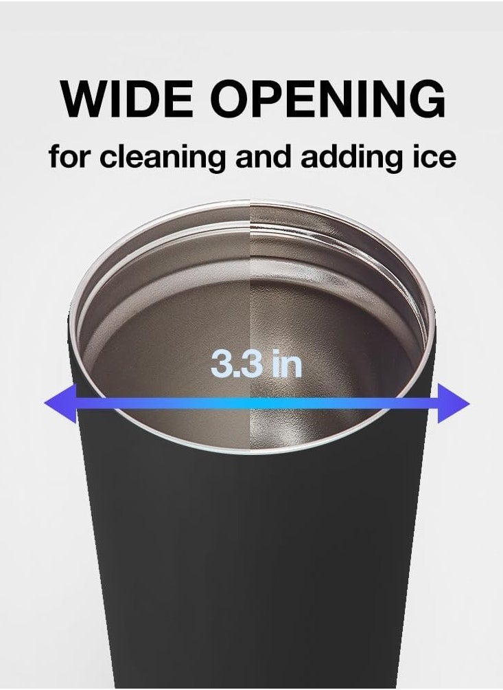 LOCK & LOCK LocknLock 540ml Clip Tumbler in Black - Stainless Steel, Double-Vacuum Insulation, Non-Slip Pad, Convenient Cap  - Image 3