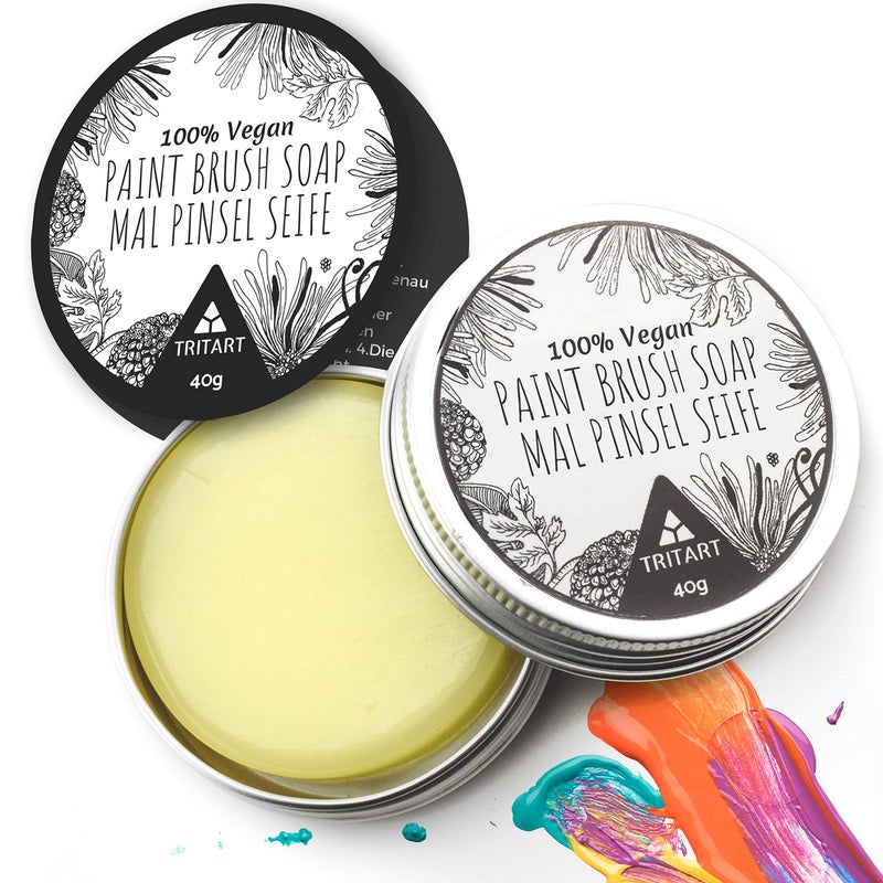 Tritart 100% Vegan Paint Brush Cleaner Soap for Watercolor & Acrylic Paint Brushes - Paint Soap for Cleaning Oil Paint Brushes - Image 2