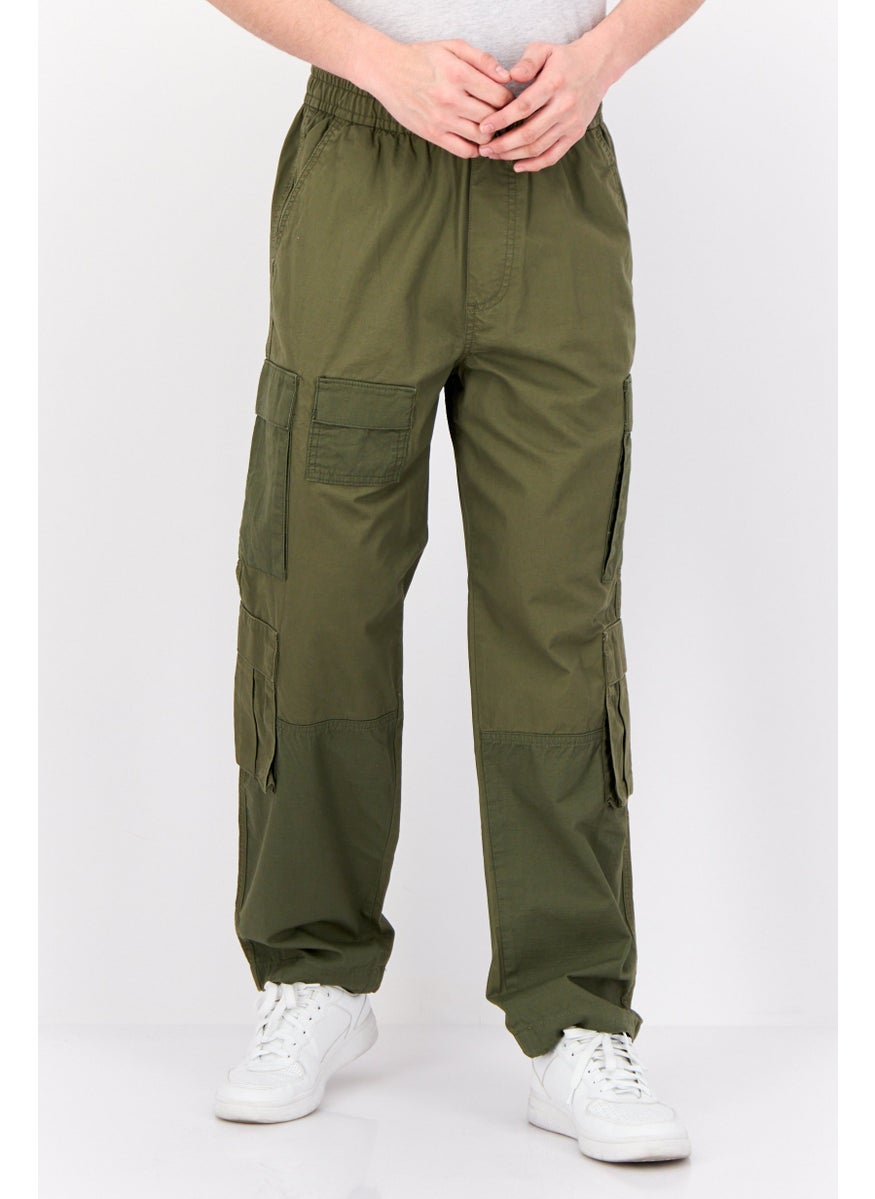 Jack Jones Men Loose Fit Solid Chino Pants, Dusty Olive  - Image 1