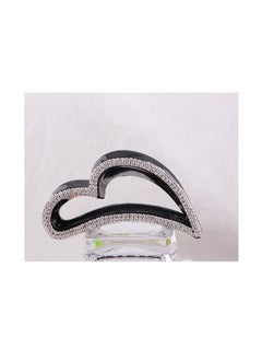 Fodattm Women Elegant Hollow Heart Rhinestone Crystal Hair Clip Jaw Clip Lady Large Hairpin Hair Claw Hair Accessories (Black)  - Image 4