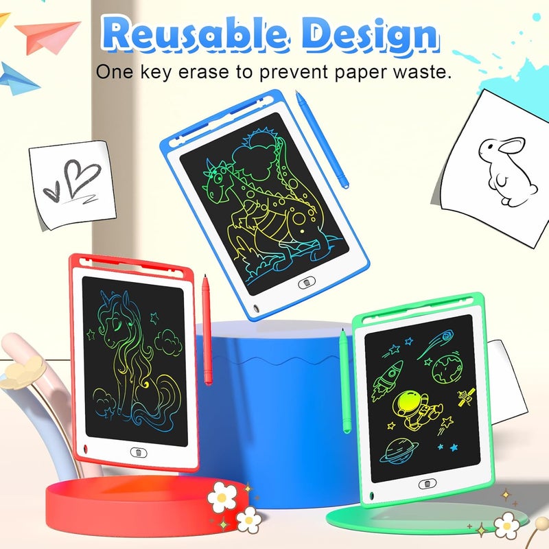 TQU Party Favor LCD Writing Tablet for Kids, 8.5 Inch Colorful Doodle Board Drawing Tablet, Educational Learning Toys Birthday Gifts for Boys Girls Age 3 4 5 6 7 8 (12 Pack) - Image 5