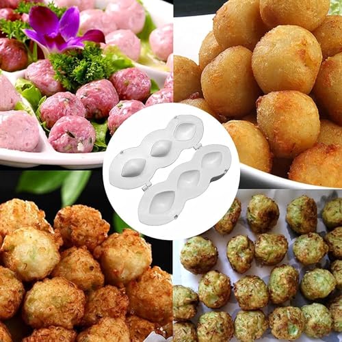 MUGATH Meatball Mold Meatloaf Maker Press Tool, DIY Manual Meat Ball Stuffing Mold, Pop Homemade Stuffed Meatball Kitchen Gadget, Durable Meat Processor Cooking Tool for Making Fried Kibbeh Mold - Image 3