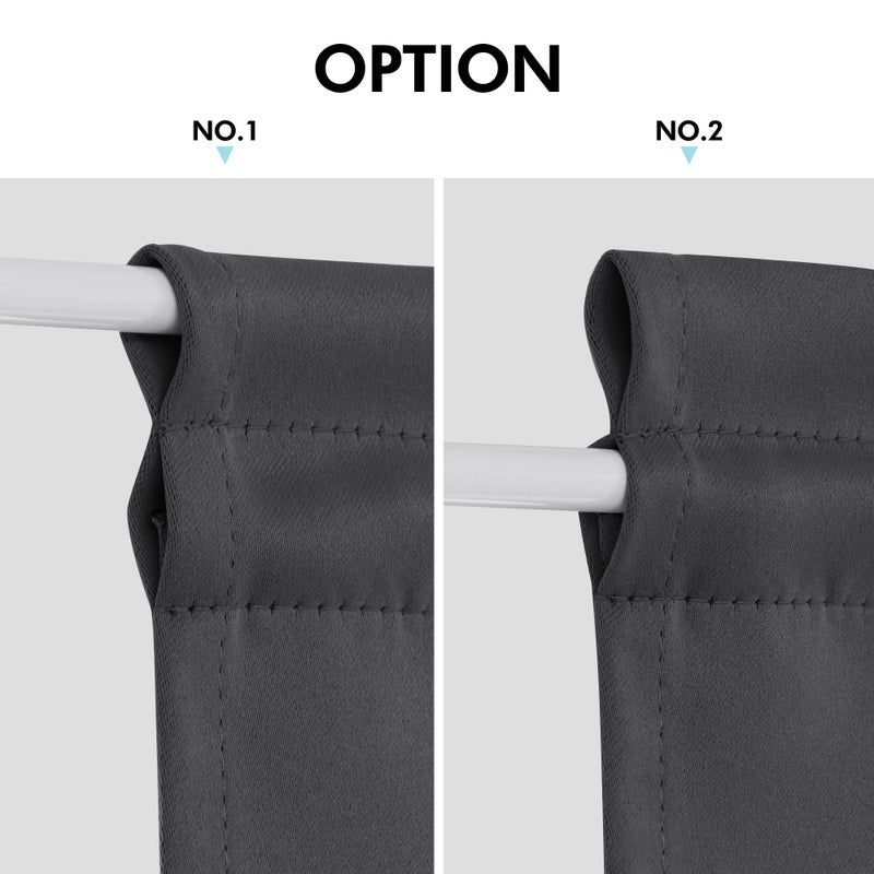 Deconovo Blackout Door Curtain for Glass Doors & Sidelights, Thermal Insulated Privacy Panel with Dual Rod Pockets & Adjustable Tieback, Machineâ€‘Washable Curtain (54W x 40L, Dark Grey, 1 Panel) - Image 4