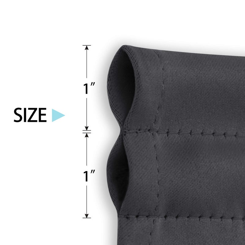 Deconovo Blackout Door Curtain for Glass Doors & Sidelights, Thermal Insulated Privacy Panel with Dual Rod Pockets & Adjustable Tieback, Machineâ€‘Washable Curtain (54W x 40L, Dark Grey, 1 Panel) - Image 3
