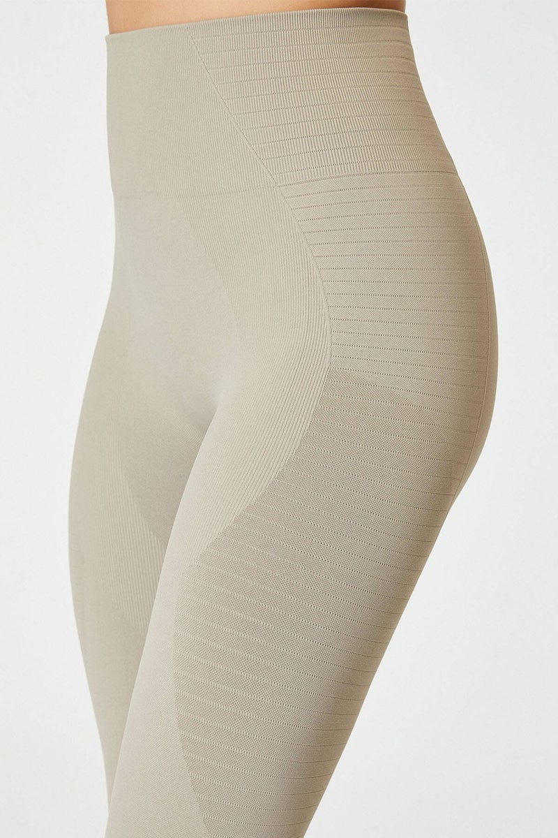 Jerf Gela High Waist, Flexible and Gathering Sports Leggings Khaki  - Image 3