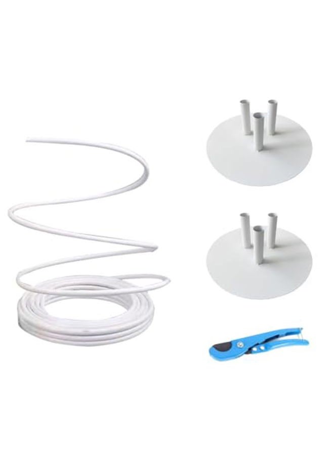 LCREATE LCREATE LCREATE Flexible Tube for Artificial Flowers, Tube Pipe for Fake Flowers, Prop Building, Balloon Arches, Pipe Stem Tubing for Floral Wedding Decor, DIY Arts (White(32ft+1Scissor+2White base)) - Image 1