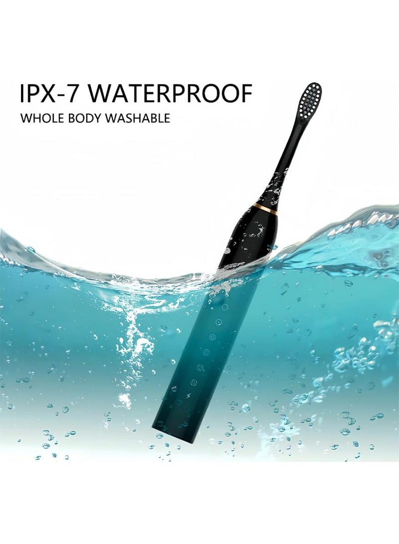 KHAJUL 1PC White Sonic Toothbrush, Rechargeable Electric Toothbrush for Adults and Kids with 6 Brush Heads, 6 Modes Teeth Whitening Electric Toothbrush with IPX7 Waterproof - Image 4