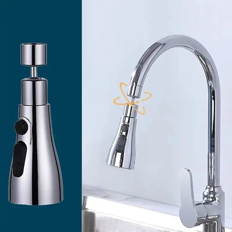 BESTOTTAM 360 Degree Movable Faucet Aerator Infinity 3 Mode Jet XCROSS EcoMist Infinity 3 Flow Dynamic ABS Dual Flow Aerator Kitchen Sink Faucet Shower 3 Modes Water Faucet Sprayer - Image 3