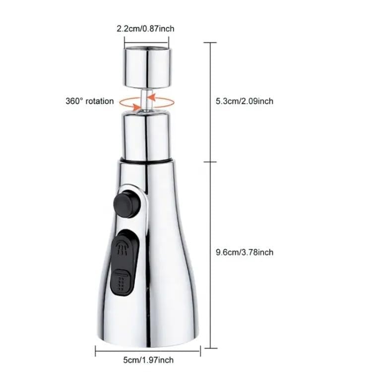 BESTOTTAM 360 Degree Movable Faucet Aerator Infinity 3 Mode Jet XCROSS EcoMist Infinity 3 Flow Dynamic ABS Dual Flow Aerator Kitchen Sink Faucet Shower 3 Modes Water Faucet Sprayer - Image 2