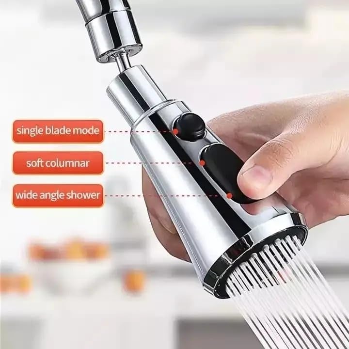BESTOTTAM 360 Degree Movable Faucet Aerator Infinity 3 Mode Jet XCROSS EcoMist Infinity 3 Flow Dynamic ABS Dual Flow Aerator Kitchen Sink Faucet Shower 3 Modes Water Faucet Sprayer - Image 5