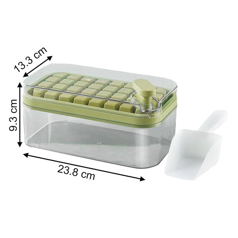 XIBO Ice Cube Tray for Freezer Ice Lattice Ice Cube Maker with Lid 2in1 Ice Storage Box Press Type 32 Pcs Ice Cube Mold Silicone Tray Bar Kitchen Tool with Free Ice Shovel - Image 2