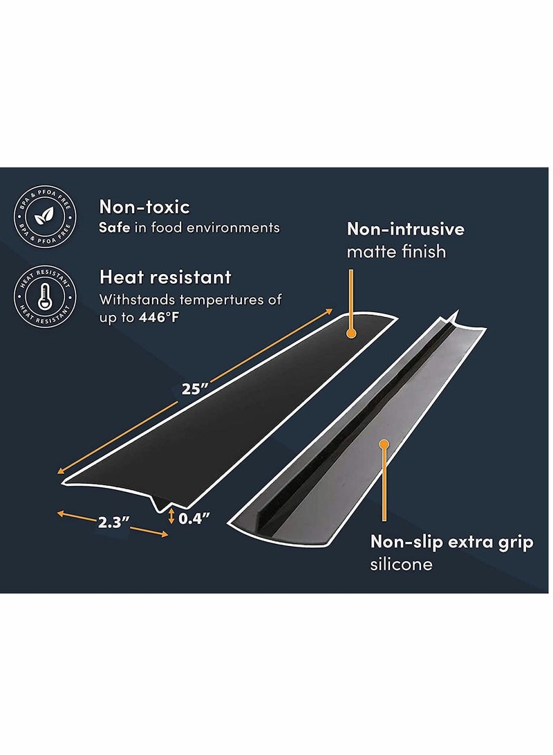 نيبمينينت Showay Silicone Stove Gap Covers (2 Pack), Heat Resistant Oven Filler Seals Gaps Between Stovetop and Counter, Easy to Clean (25“) - Image 4