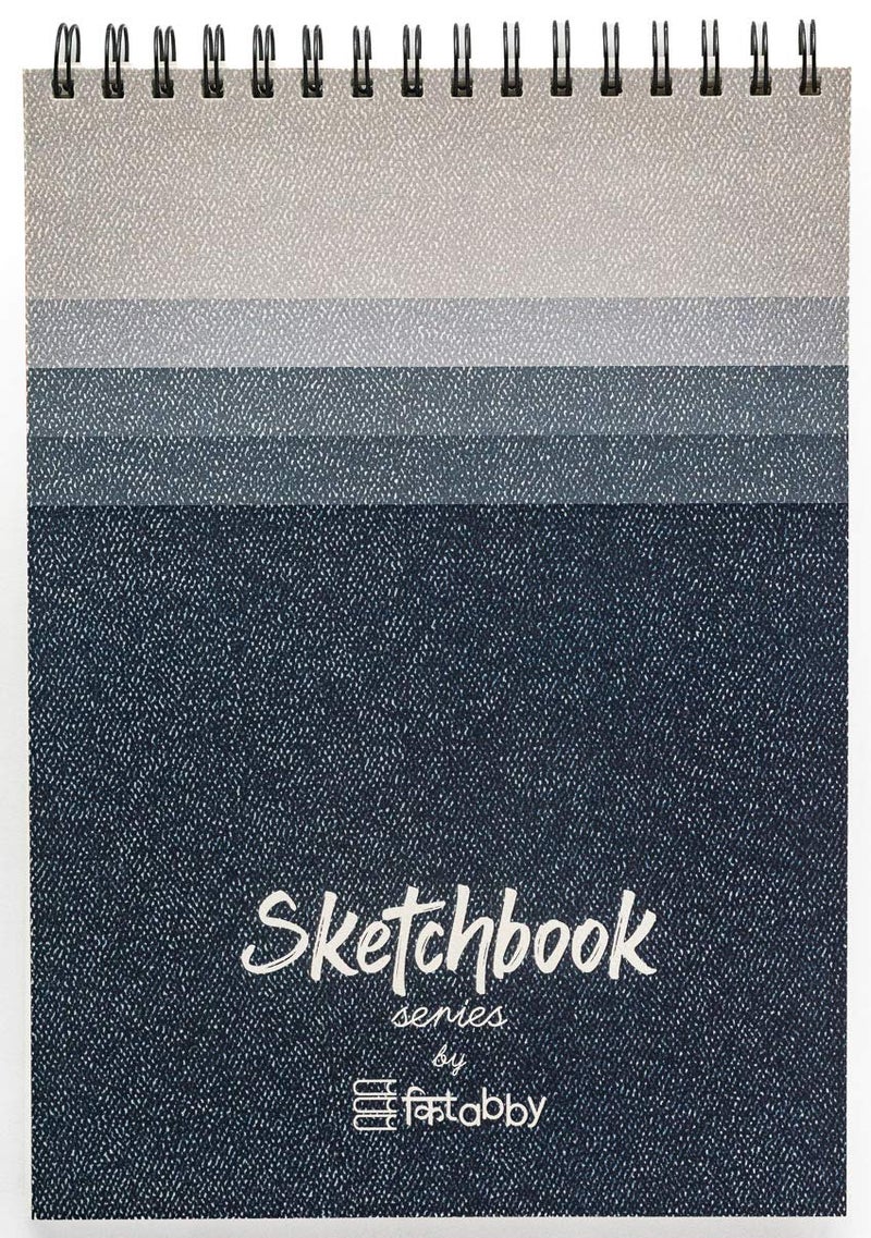 Kitabby - Sketchbook Series - A4 Size (Medium) - Wire-O Bound Sketch Book - Micro-Perforations for Easy Tear Off - 50 Sheets - 160gsm Anti-Ageing, Acid Free, Archival Grade Fine Grain Paper - (Grey) - Image 1