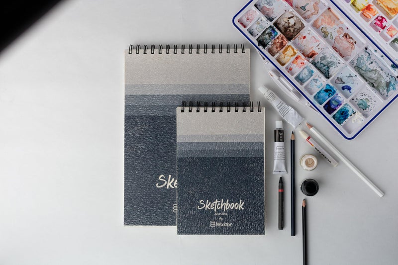 Kitabby - Sketchbook Series - A4 Size (Medium) - Wire-O Bound Sketch Book - Micro-Perforations for Easy Tear Off - 50 Sheets - 160gsm Anti-Ageing, Acid Free, Archival Grade Fine Grain Paper - (Grey) - Image 4