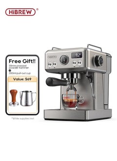 Hibrew Espresso Coffee Machine 1350w 1.8L Water Tank Cappuccino Coffee Maker Stainless Steel H10A