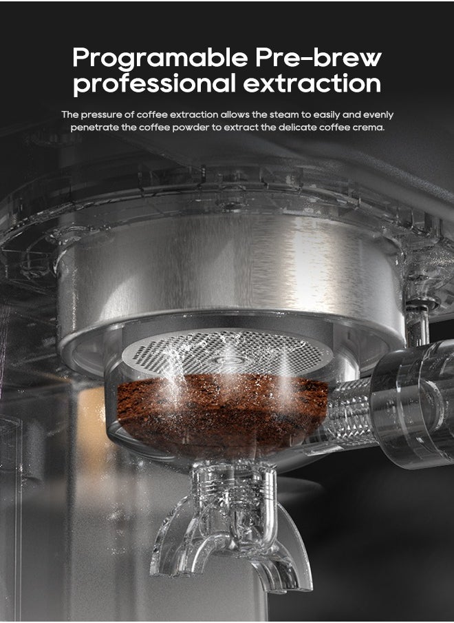 HiBREW - Hibrew Espresso Coffee Machine 1350w 1.8L Water Tank Cappuccino Coffee Maker Stainless Steel H10A - Image 1