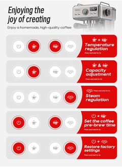 HiBREW Hibrew Espresso Coffee Machine 1350w 1.8L Water Tank Cappuccino Coffee Maker Stainless Steel H10A  - Image 5
